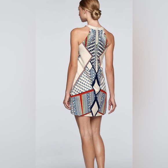 Venus Halter Mini Dress Multicolor Geometric Print Boho Tribal Pattern Resort XS - Picture 3 of 10